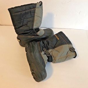 Columbia boys Sz 1 Winter Snow Boots Navy Blue Gra